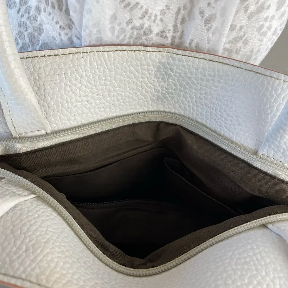 White Faux Leather Handbag EUC